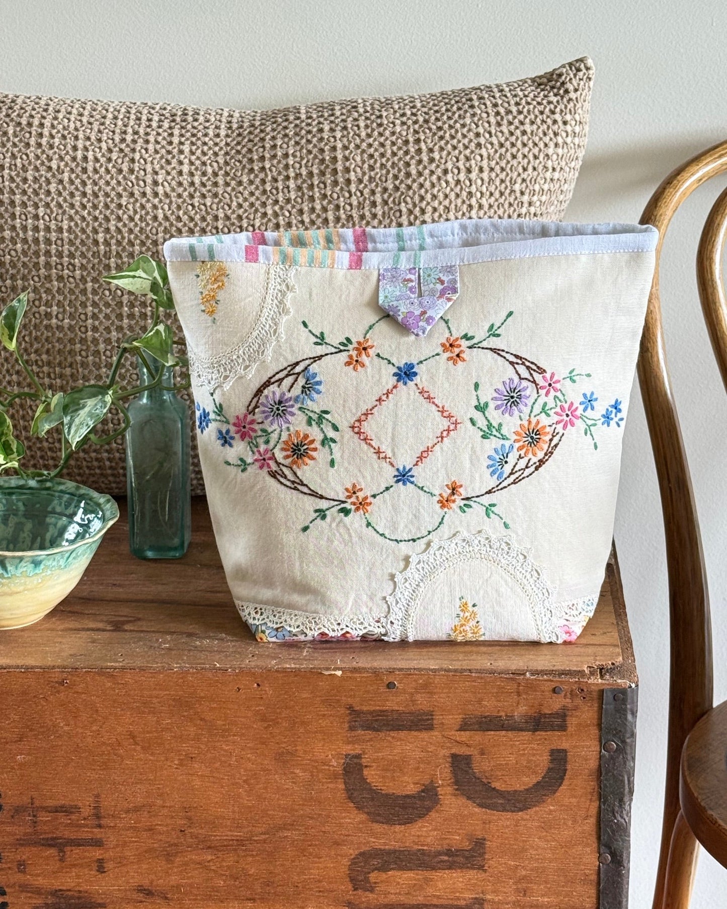 Linen Press Large Project Bag - Pearl