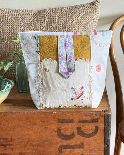 Linen Press Large Project Bag - Pearl