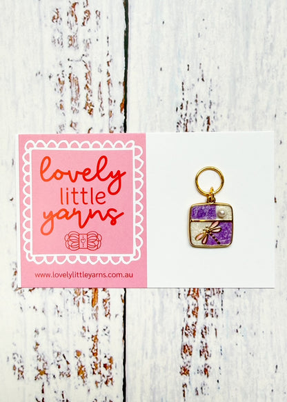 Purple Dragonfly Stitch Markers